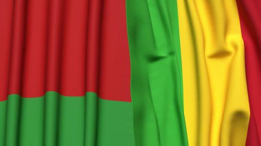 BeLARUS ve MALI bayrakları gerçekçi kumaş dokusuyla