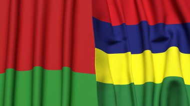 Gerçekçi kumaş dokusuna sahip Bayraklar Bayraklar