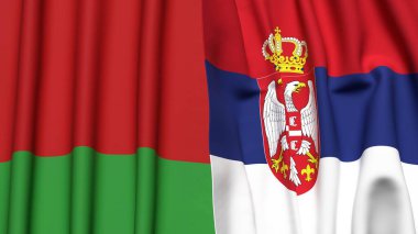 Gerçekçi kumaşlı Bayraklar ve SERBIA