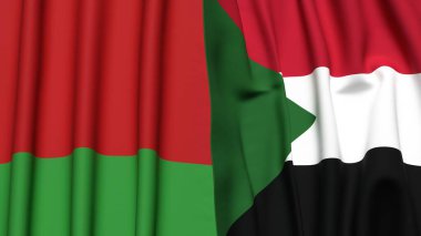 Gerçekçi kumaş dokusuna sahip Bayraklar