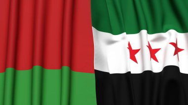 Gerçekçi kumaş dokusuna sahip Bayraklar