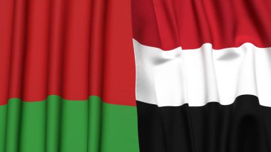 Gerçekçi kumaş dokusuna sahip Bayraklar