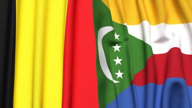 Gerçekçi kumaş dokusuna sahip Bayraklar ve Komorolar