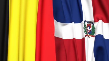 Gerçekçi kumaş dokusuna sahip Bayraklar ve DOMINICAN REPUBLIC