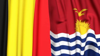 Gerçekçi kumaş desenli Bayraklar ve KIRIBATI