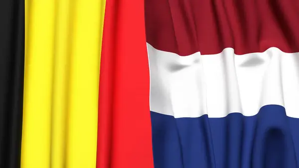 Gerçekçi kumaş dokusuna sahip Belçika ve Güney Amerika bayrakları