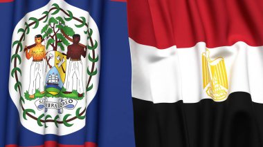 Gerçekçi kumaş desenli Bayraklar ve EGYPT