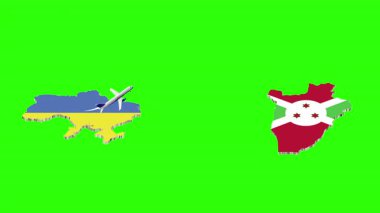 UKRAINE 'dan BURUNDI' ye Uçuşun Animasyonu