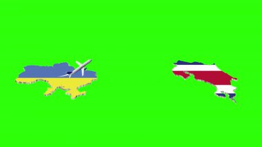 UKRAINE 'dan COSTA RICA' ya Uçuşun Animasyonu