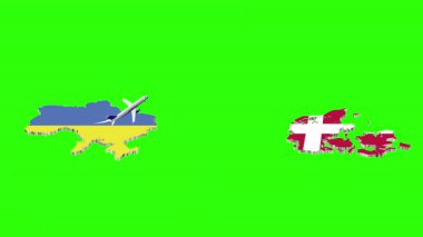 UKRAINE 'dan DENMARK' a Uçuşun Animasyonu