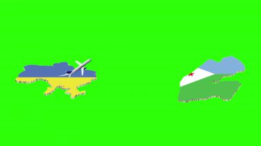 UKRAINE 'dan DJIBOUTI' ye Uçuşun Animasyonu