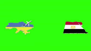 UKRAINE 'dan GreenScreen' de EGYPT 'e Uçuşun Canlandırması