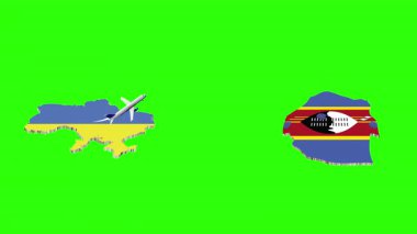 UKRAINE 'dan Eswatini' ye Uçuşun Animasyonu