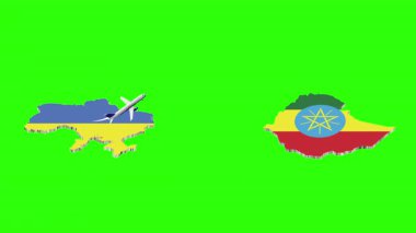 UKRAINE 'dan ETHIOPIA' ya Uçuşun Yeşil Ekranda Canlandırılması