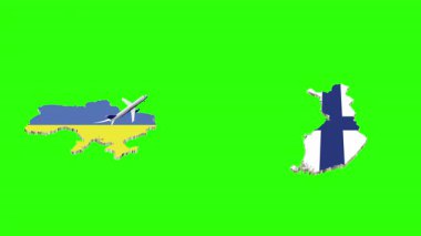 UKRAINE 'dan FINLAND' a Uçuşun Yeşil Ekranda Canlandırılması