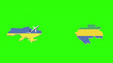 UKRAINE 'dan GABON' a Uçuşun Animasyonu