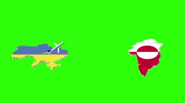 UKRAINE 'dan Grönland' a Uçuşun Animasyonu