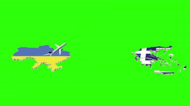 UKRAINE 'dan GREECE' e Uçuşun Animasyonu