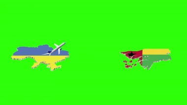 UKRAINE 'dan GUINEA-BISSAU' ya Uçuşun Animasyonu