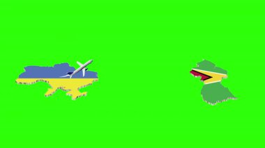 UKRAINE 'dan GUYANA' ya Uçuşun Animasyonu