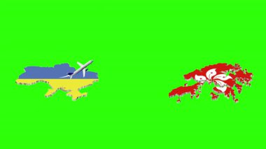 UKRAINE 'dan Hong Kong' a uçuşun animasyonu