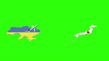 UKRAINE 'dan Japoncaya Uçuşun Animasyonu