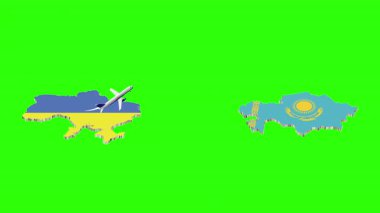 UKRAINE 'dan KAZAKHSTAN' a Uçuşun Animasyonu