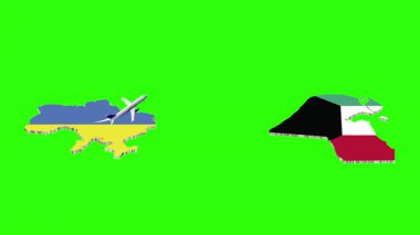 UKRAINE 'dan KUWAIT' a Uçuşun Animasyonu