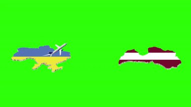 UKRAINE 'dan LATVIA' ya Uçuşun Animasyonu