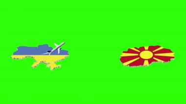 UKRAINE 'dan MACEDONIA' ya Uçuşun Animasyonu