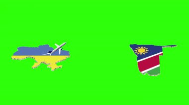 UKRAINE 'dan NAMIBIA' ya Uçuşun Animasyonu