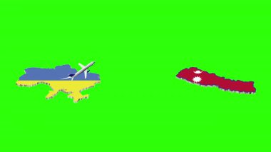 UKRAINE 'dan NEPAL' e Uçuşun Animasyonu