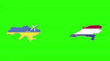 UKRAINE 'dan NETHERLANDS' a Uçuşun Animasyonu