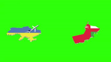 UKRAINE 'dan OMAN' a Uçuşun Animasyonu