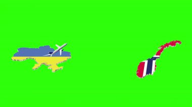 UKRAINE 'dan NORway' e Uçuşun Animasyonu