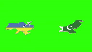 UKRAINE 'dan PAKISTAN' a Uçuşun Animasyonu