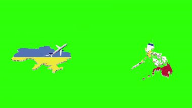 UKRAINE 'dan PHILIPPINES' e Uçuşun Yeşil Ekranda Canlandırılması