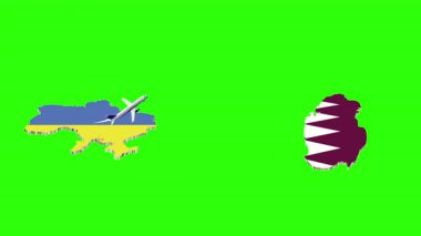 UKRAINE 'dan Katar' a Uçuşun Animasyonu