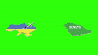 UKRAINE 'dan SAUDI ARABIA' ya Uçuşun Animasyonu