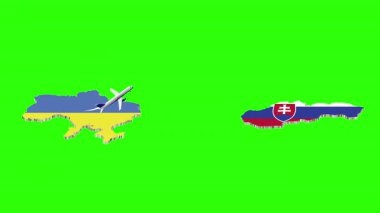 UKRAINE 'dan SLOVAKIA' ya Uçuşun Animasyonu