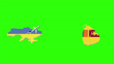 UKRAINE 'dan SRI LANKA' ya Uçuşun Animasyonu