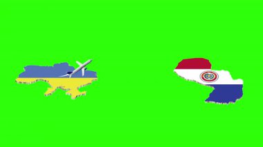 UKRAINE 'dan PARAGUAY' a Uçuşun Animasyonu