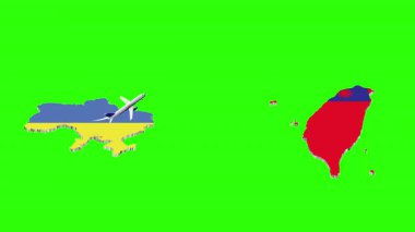 UKRAINE 'dan Tayvan' a Yeşil Ekranda Uçuşun Canlandırması