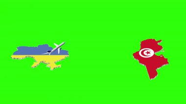 UKRAINE 'dan TUNISIA' ya Uçuşun Animasyonu