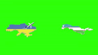 UKRAINE 'dan UZBEKISTAN' a Uçuşun Animasyonu