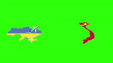 UKRAINE 'dan VİETNAM' a Uçuşun Animasyonu