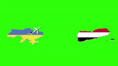 UKRAINE 'dan YEmen' e Uçuşun Animasyonu