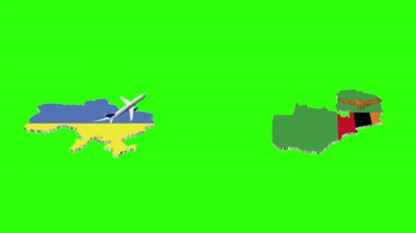 UKRAINE 'dan ZAMBIA' ya Uçuşun Animasyonu