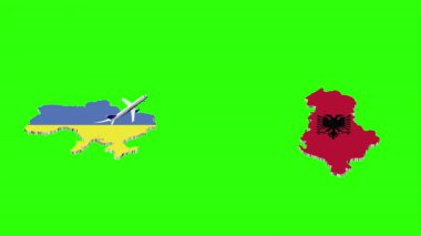 UKRAINE 'dan ALBANIA' ya Uçuşun Animasyonu