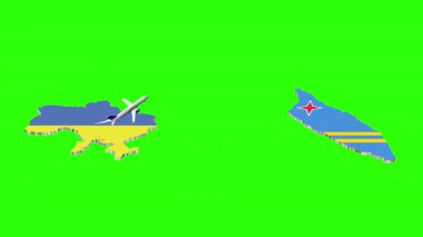 UKRAINE 'dan Aruba' ya Uçuşun Animasyonu